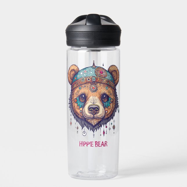 Hippie Bear I Water Bottle (Front)