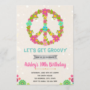 Hippie birthday card Invitation