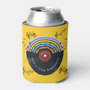 Hippie Birthday Cool Vintage Vinyl Record Album Can Cooler