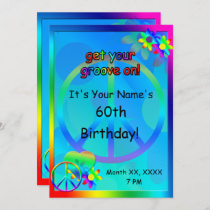 Hippie Birthday Custom Invitation