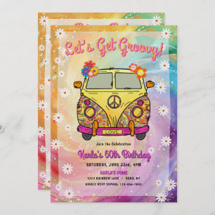 Hippie Birthday Party Invitation and Game
