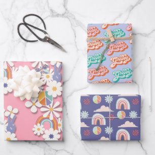 Hippie Birthday Party Peri Wrapping Paper Sheets