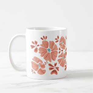 Hippie Blooms: Abstract Red Flower Power Artwork Coffee Mug