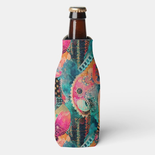 Hippie Boho Bottle Cooler (Bottle Front)