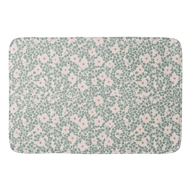 Hippie Boho Floral  Bath Mat (Front)