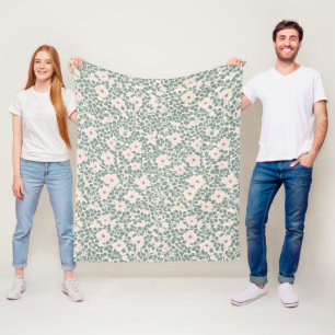 Hippie Boho Floral Fleece Blanket