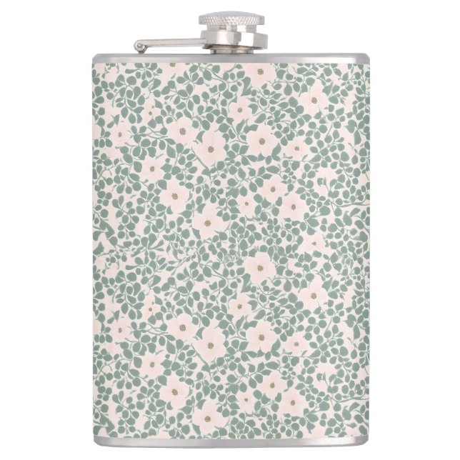 Hippie Boho Floral  Hip Flask (Front)