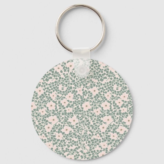 Hippie Boho Floral  Key Ring (Front)