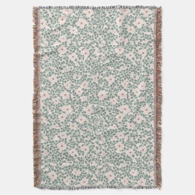 Hippie Boho Floral  Throw Blanket (Front Vertical)