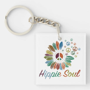 Hippie Boho Peace and Love Soul Key Ring