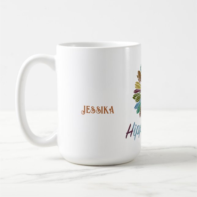 Hippie Boho Peace Custom  Love Soul Personalised  Coffee Mug (Left)