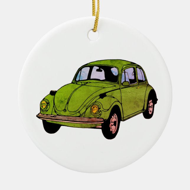 Hippie Car Drawing Circle Ornament (Front)