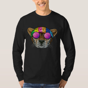 Hippie Cheeta Love Peace Sign 70s Hippie Animal T-Shirt