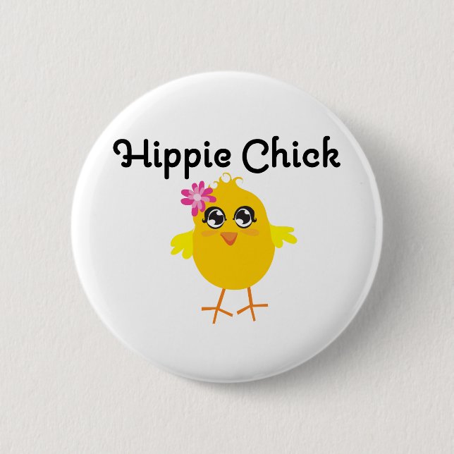 Hippie Chick 1 6 Cm Round Badge (Front)