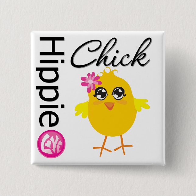 Hippie Chick 2 15 Cm Square Badge (Front)