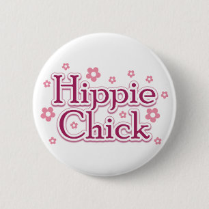 Hippie Chick 6 Cm Round Badge