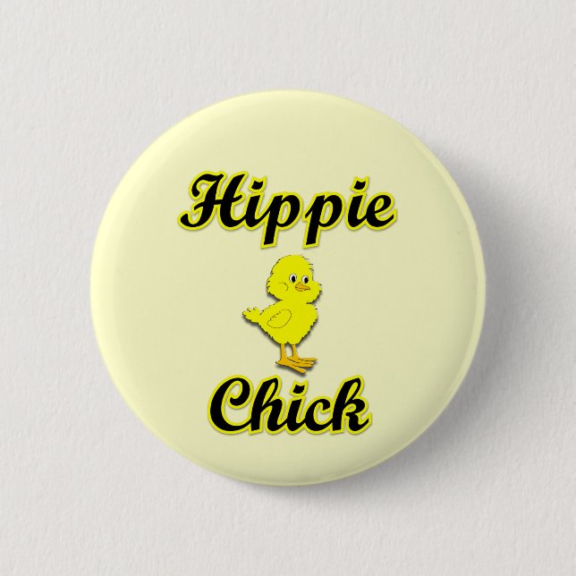 Hippie Chick 6 Cm Round Badge (Front)
