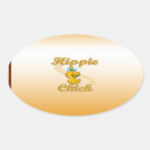 Hippie Chick Oval Sticker