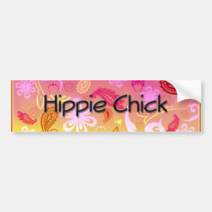 Hippie Chick Paisley Pattern Bumper Sticker