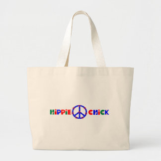 Hippie Chick Tote Bag with Peace Sign
