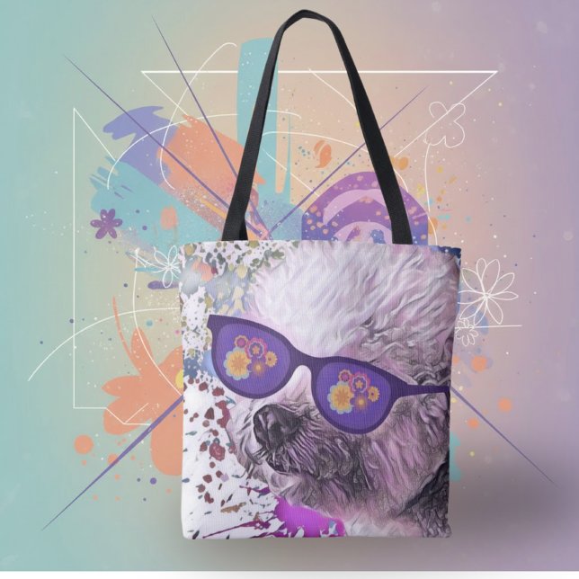 Hippie 'Chon the Bichon Tote Bag (Creator Uploaded)