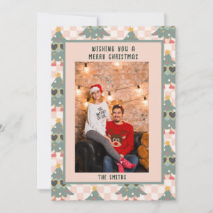 Hippie Christmas Portrait Photo Holiday Card