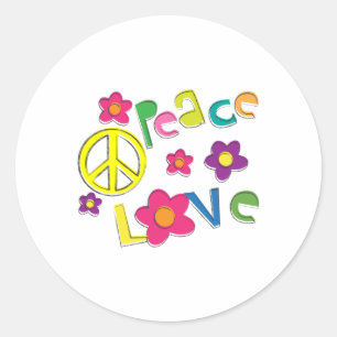 hippie classic round sticker