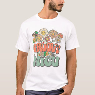 Hippie Daisy Flower Nurse Retro T-Shirt