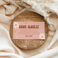 HIPPIE DAZE Baby Shower Book Request Card 