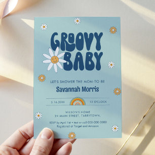 HIPPIE DAZE Groovy Baby Shower Invitation