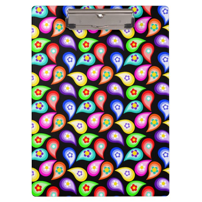 Hippie Daze, Paisley Flowers Pattern Clipboard (Front)