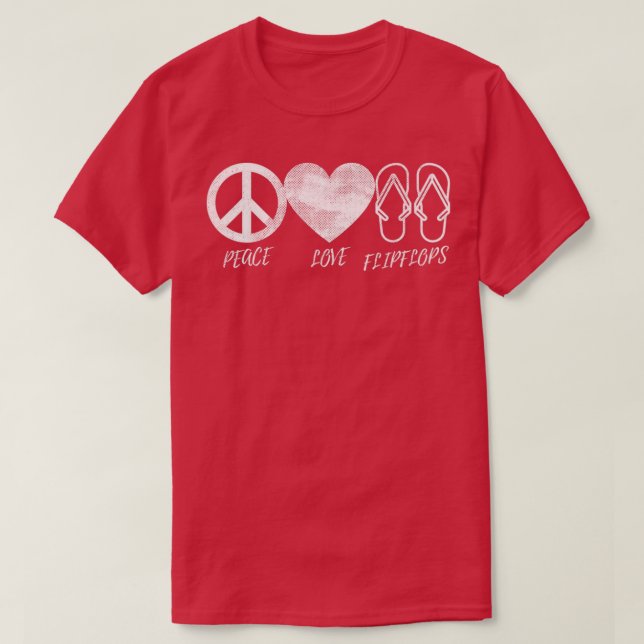 Hippie Design Peace Love Flip Flops Beach Vibes Me T-Shirt (Design Front)