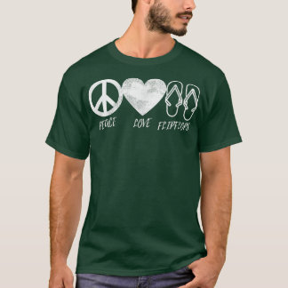 Hippie Design Peace Love Flip Flops Beach Vibes Me T-Shirt