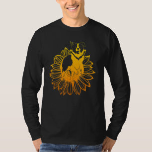 Hippie Dog Sunshine Flower Sunflower Border Collie T-Shirt