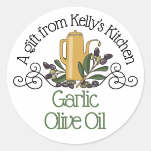 hippie doodle olive oil branch from my kitchen ... classic round sticker