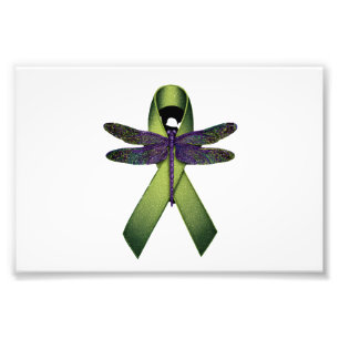 Hippie Dragonfly Green Ribbon Cerebral Palsy Aware Photo Print