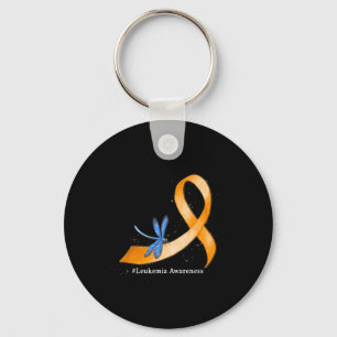 Hippie Dragonfly Orange Ribbon Leukaemia Awareness Key Ring