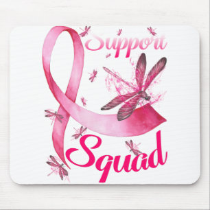 Hippie Dragonfly Pink Ribbon Breast Cancer Mouse Mat
