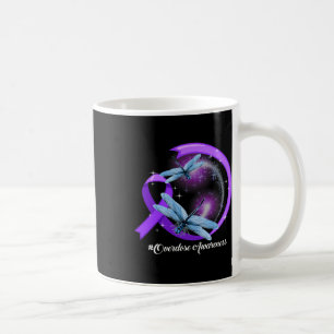 Hippie Dragonfly Purple Ribbon Overdose Awareness Coffee Mug