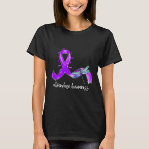 Hippie Dragonfly Purple Ribbon Overdose Awareness T-Shirt