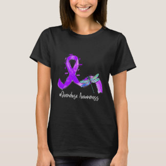 Hippie Dragonfly Purple Ribbon Overdose Awareness  T-Shirt