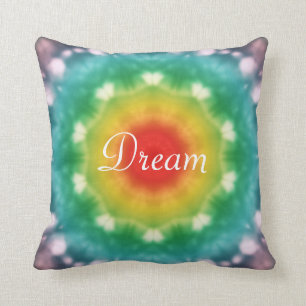 Hippie Dream Rainbow Typography Cushion