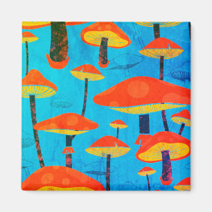 Hippie Dreamy Retro Vibe Enchanting Mushrooms Magnet