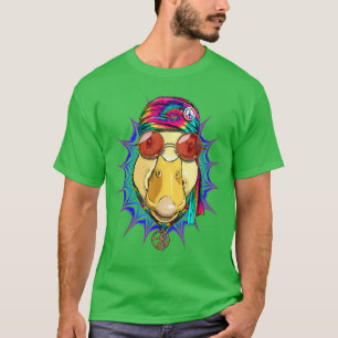 Hippie Duck Tie Dye Peace Sign Psychedelic Duck Lo T-Shirt