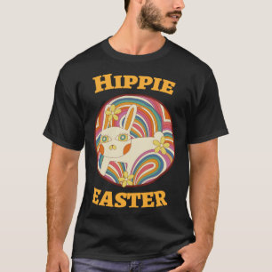 Hippie Easter  Egg Hunt  Cute 60 s Happy Bunny T-Shirt
