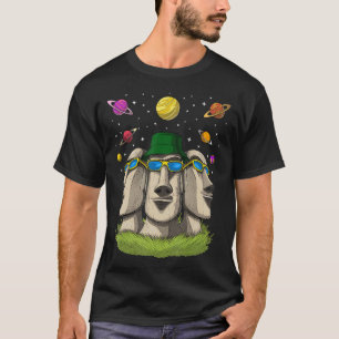 Hippie Easter Island Statues Psychedelic Moai Head T-Shirt