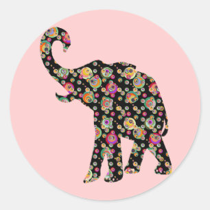 Hippie Elephant Sticker