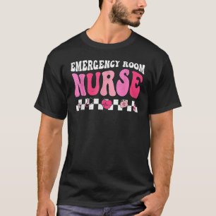 Hippie Emergency Room Nurse Funny Valentines Day T T-Shirt