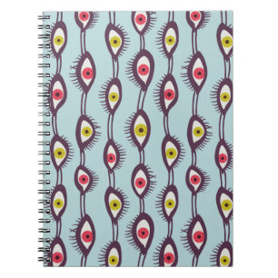 Hippie Eyes Pattern Colourful Psychedelic Notebook