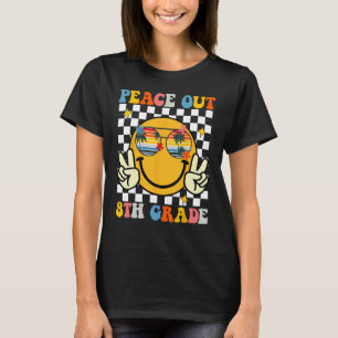 Hippie Face peace Out 8th Grade Kids Last Day Of S T-Shirt
